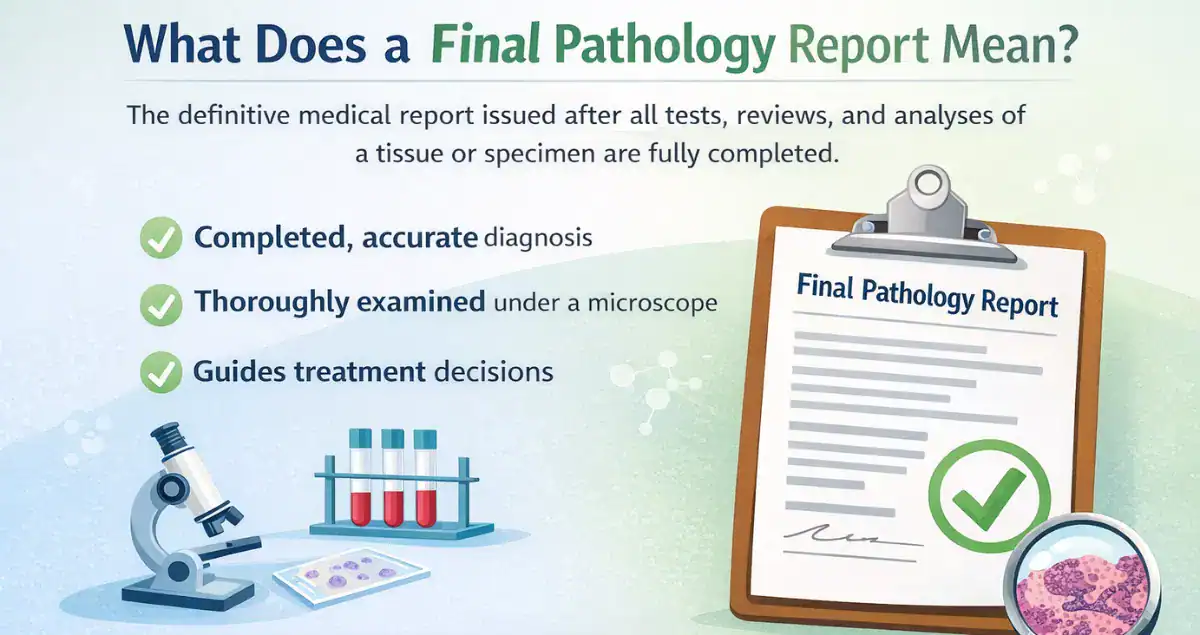 Learn the key differences between preliminary and final pathology results, why reports change, and what each stage means for diagnosis and treatment.
