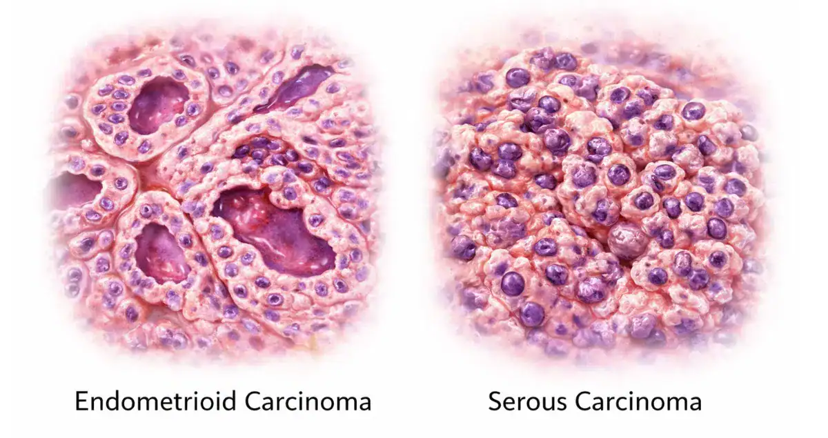 What does endometrioid vs serous carcinoma mean?