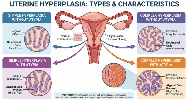 What does endometrial hyperplasia without atypia mean