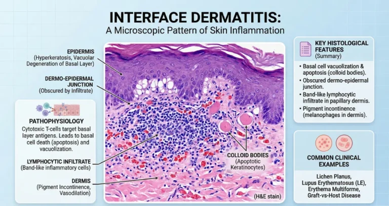 What does interface dermatitis mean?