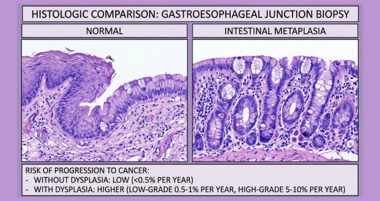 What does intestinal metaplasia mean