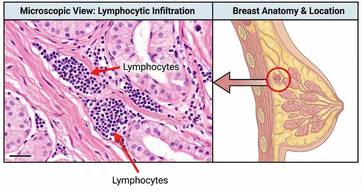 What does lymphocytic infiltration mean