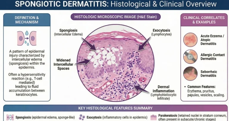 What does spongiosis mean in skin biopsy