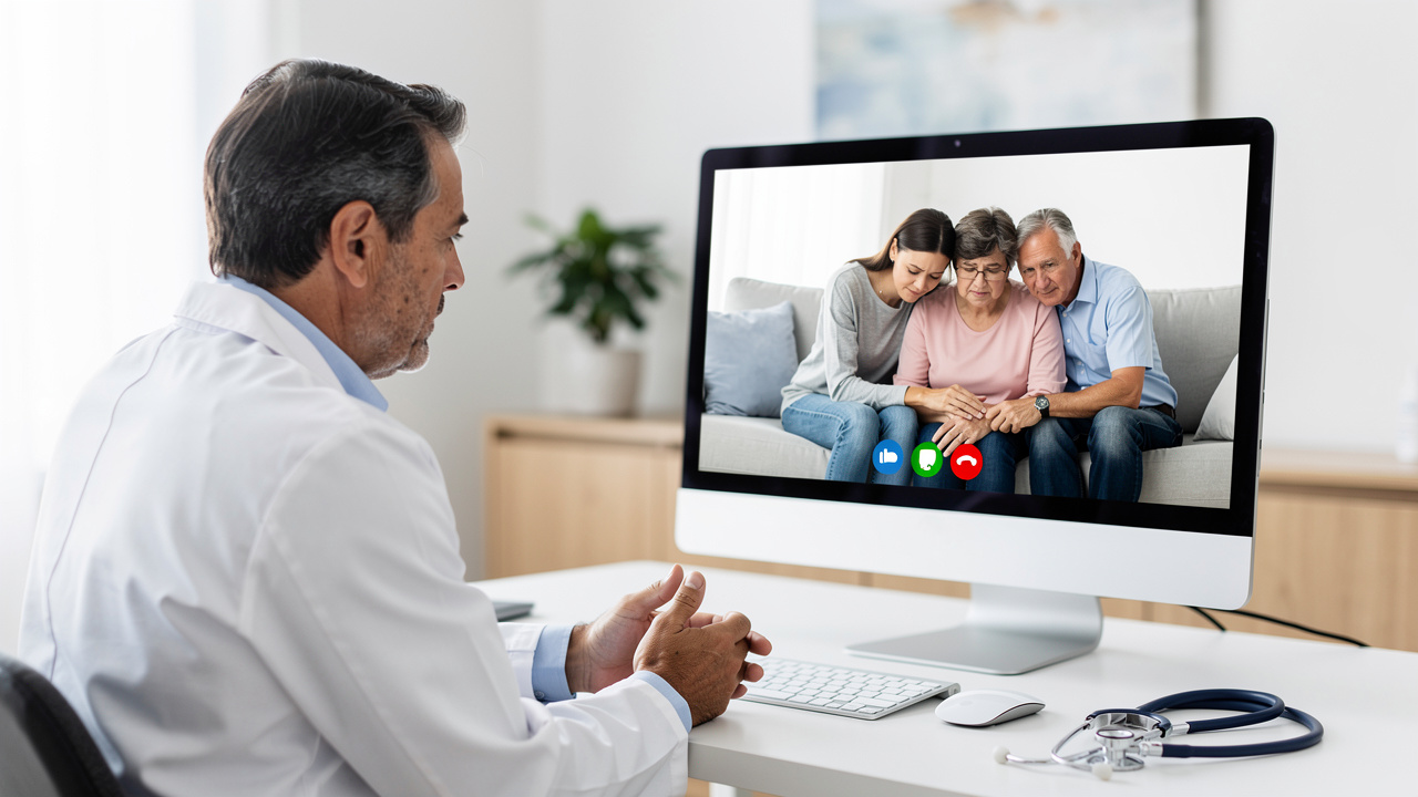 A telemedicine consultation helping a family understand Autopsy Toxicology Findings.