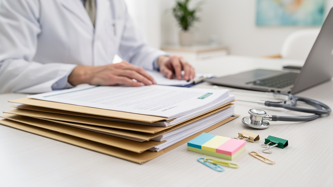 Organized medical records prepared for a Cancer Second Opinion review.