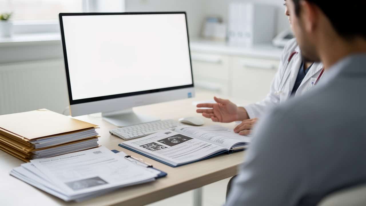 Medical records arranged for a Pathology Consultation Expert review before a second opinion.