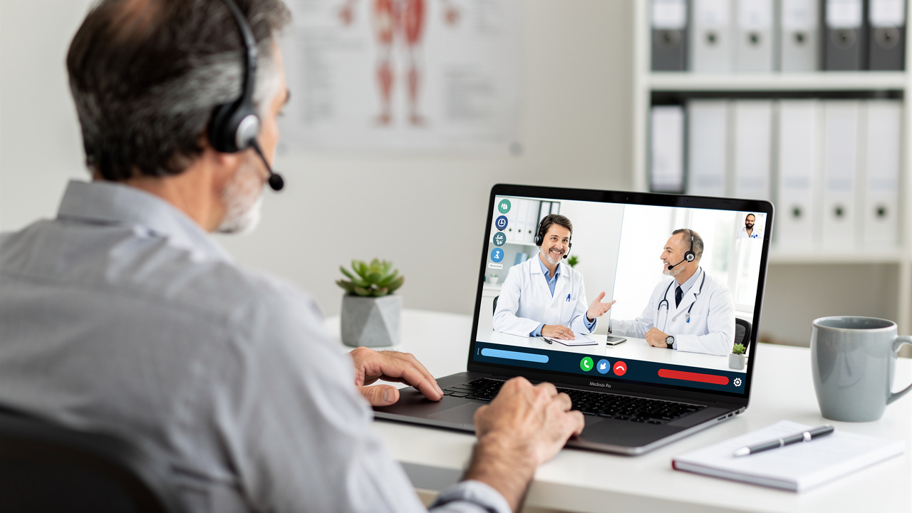 A telemedicine discussion helps a patient understand pathology consultation second opinion findings.