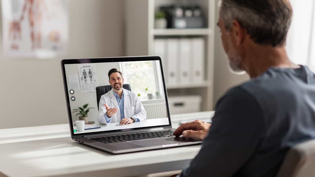 A telemedicine visit helps a patient ask questions about Pathology second opinion costs.