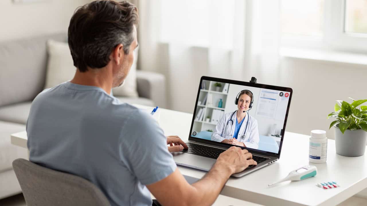 Patient joining a telemedicine visit for a Second opinion consultation.