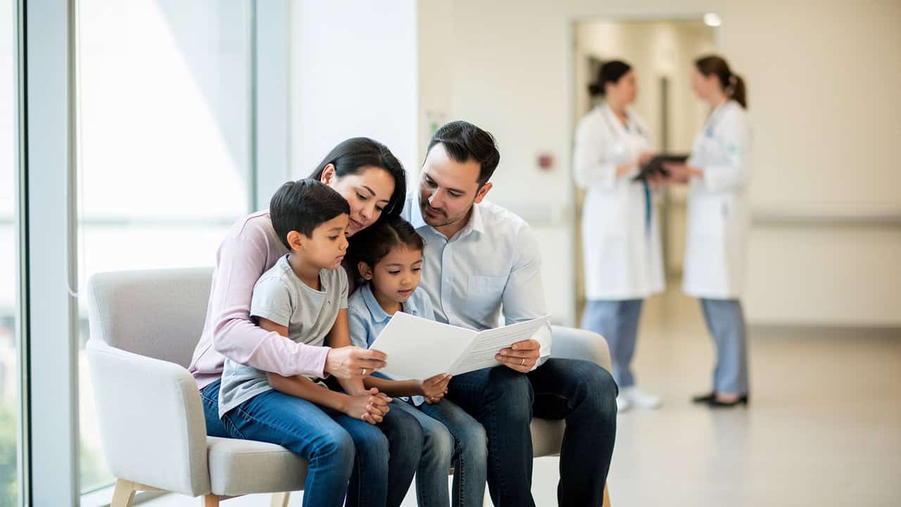 Family waiting together while seeking clarity about a Second opinion disagreement.