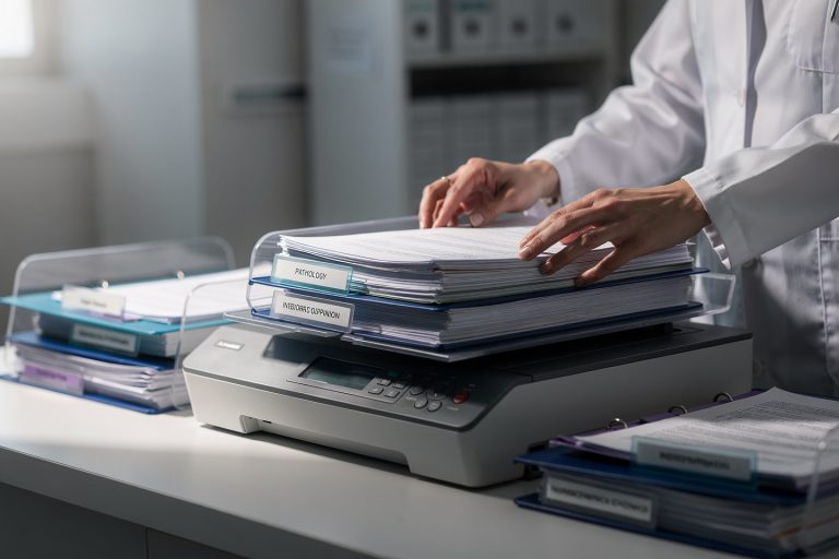 Medical records being scanned for pathology second opinions covered by Medicare, Blue Cross Blue Shield, UnitedHealthcare, or Aetna.