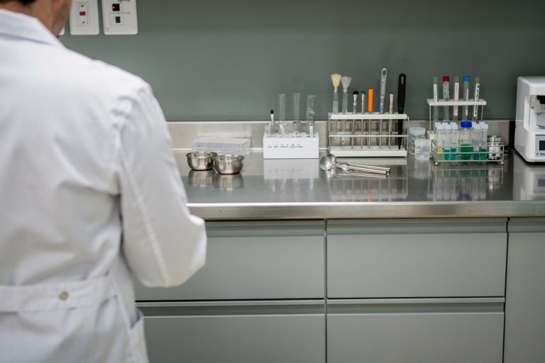 Empty pathology lab bench suggesting how a pathology consultation can change treatment decisions.
