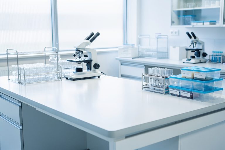 Empty pathology lab bench representing when to seek a second opinion on a cancer diagnosis