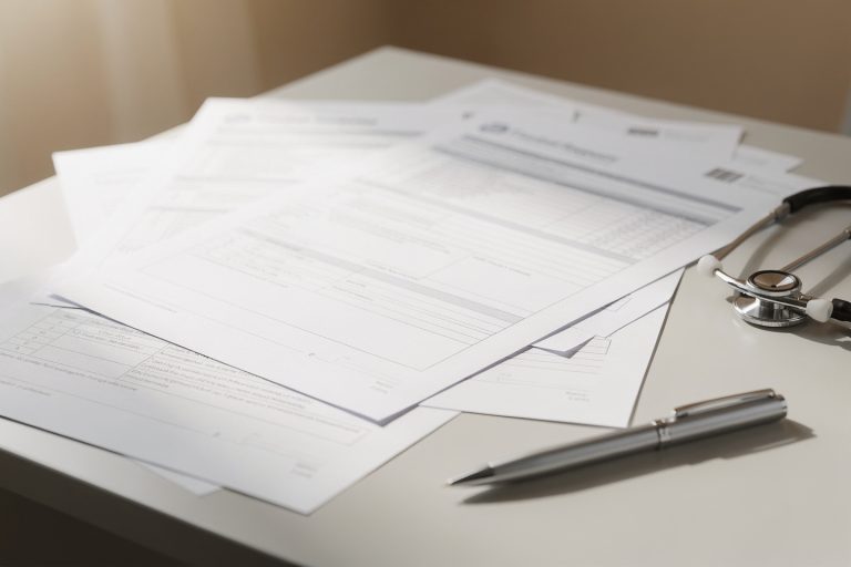 Pathology report pages on a desk highlighting when a pathology report second opinion may need review