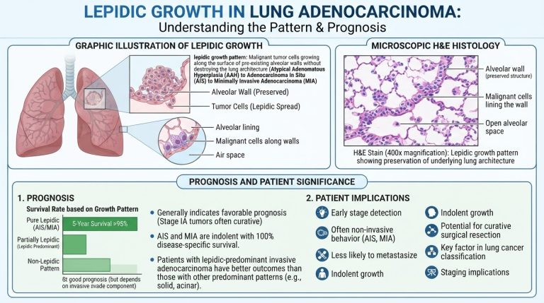 Visual guide: What Does a Lepidic Growth Pattern Mean in Lung Adenocarcinoma?