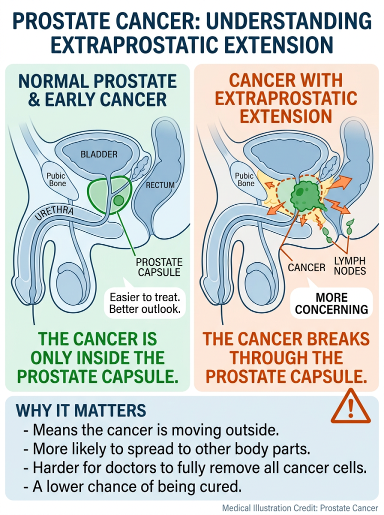 1 title — Extraprostatic Extension on a Prostatectomy Report: What Does It Mean?